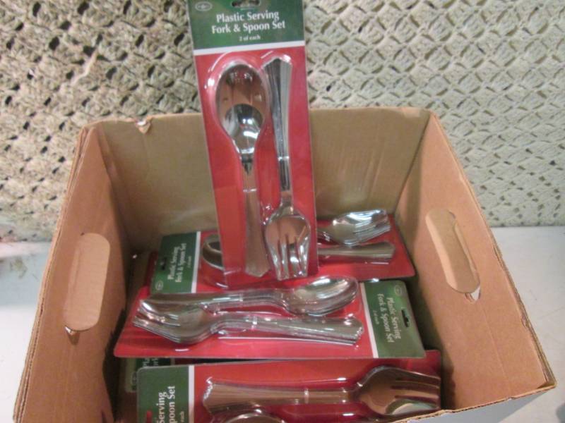 lot 114 image: Lot of 9 Sets of Plastic Serving Fo...