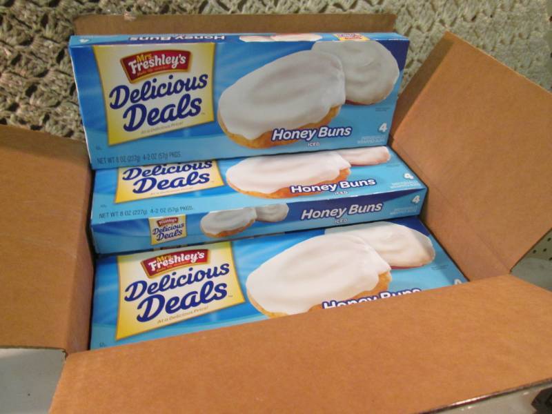 lot 217 image: Case of 16 Boxes of Iced Honey Buns...