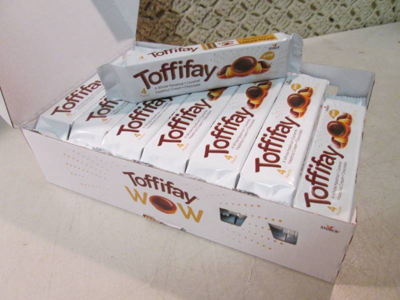 lot 219 image: Box of 21 Packs of Toffifay Candy B...