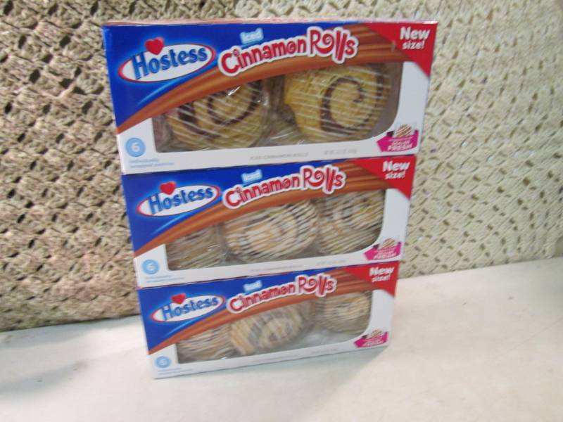 lot 229 image: 3 Boxes of Hostess Iced Cinnamon Ro...