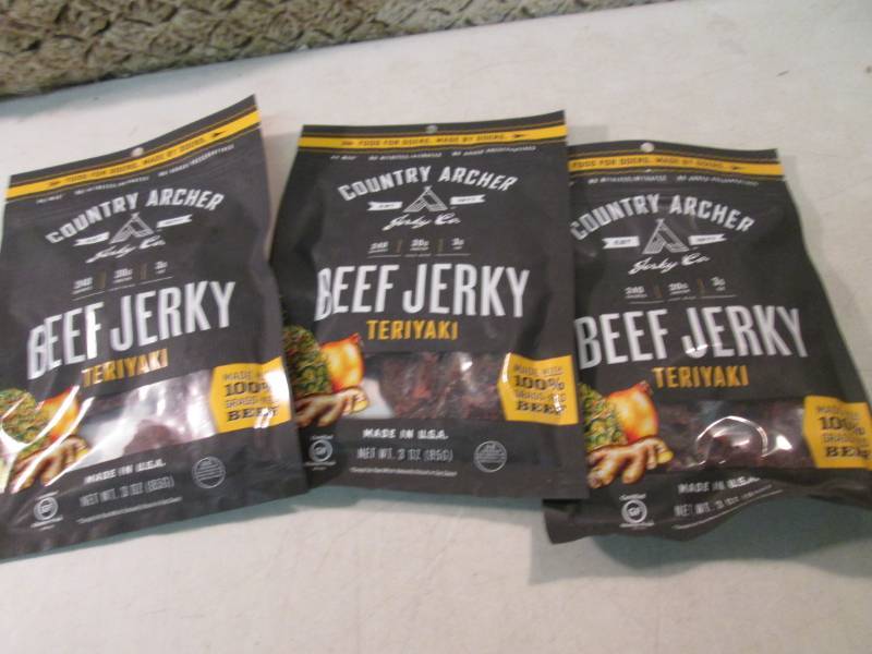lot 245 image: 3 Bags of Teriyaki Beef Jerky Best ...