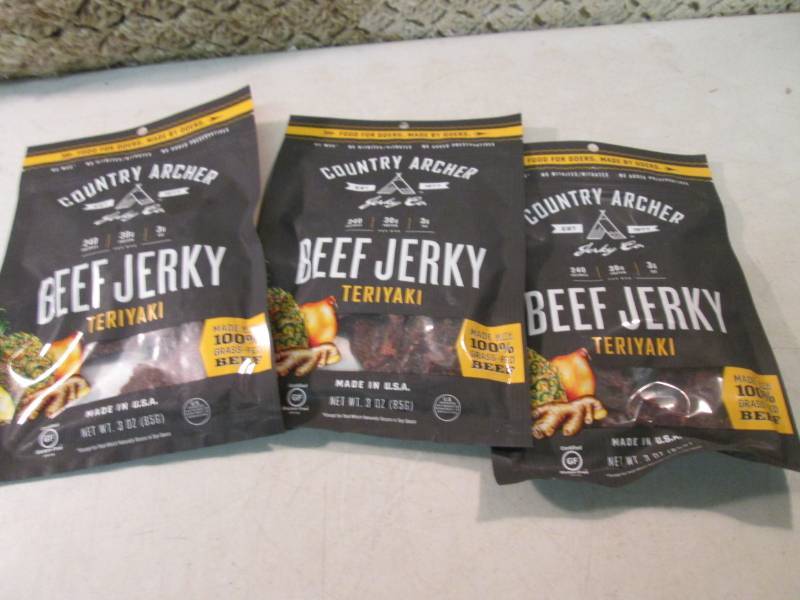 lot 246 image: 3 Bags of Teriyaki Beef Jerky Best ...