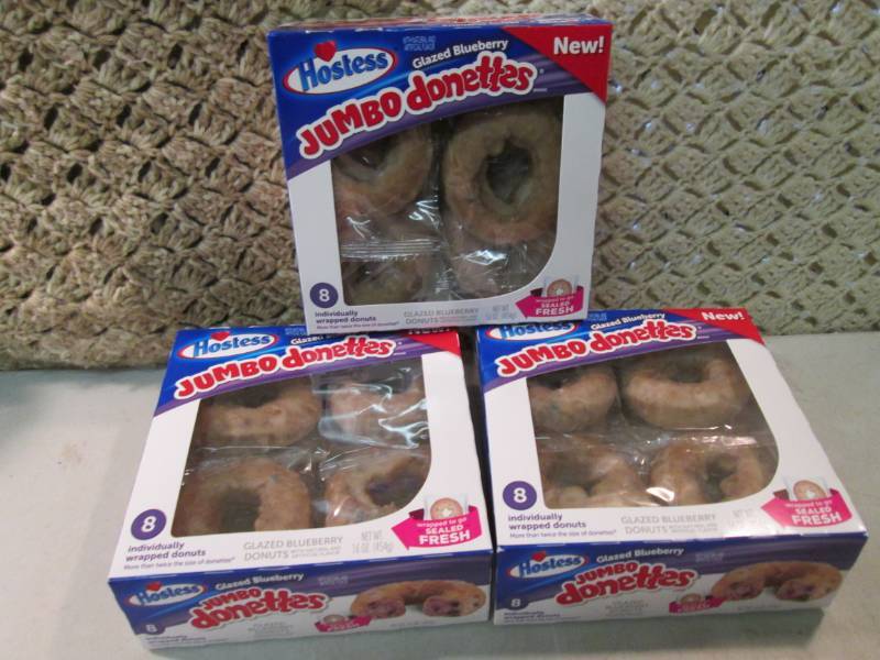 lot 250 image: 3 Boxes of Hostess Glazed Blueberry...