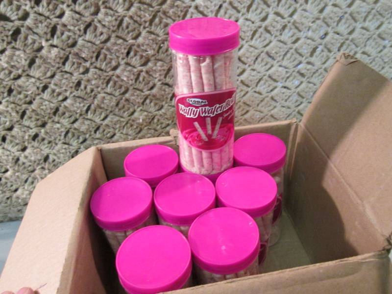 lot 256 image: 9 Containers of Waffy Wafer Roll St...