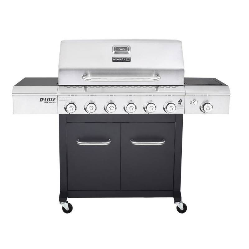 lot 32 image: Nexgrill Deluxe 6-Burner Propane Gas Grill in Black with Side Burner 720-0898