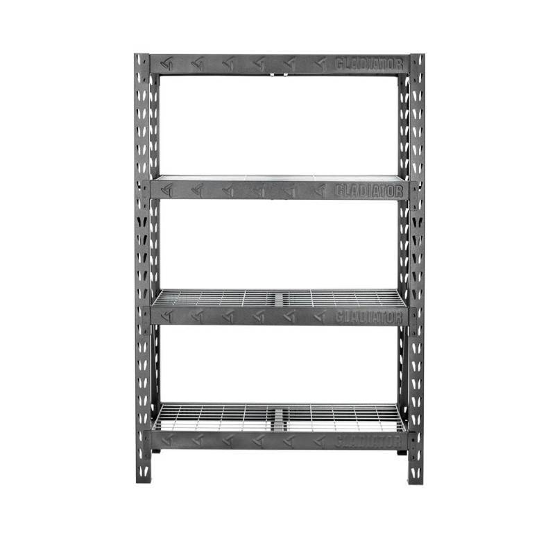 lot 33 image: Gladiator 72 in. H x 48 in. W x 18 in. D 4-Shelf Welded Steel Garage Shelving Unit, GARS484TEG.