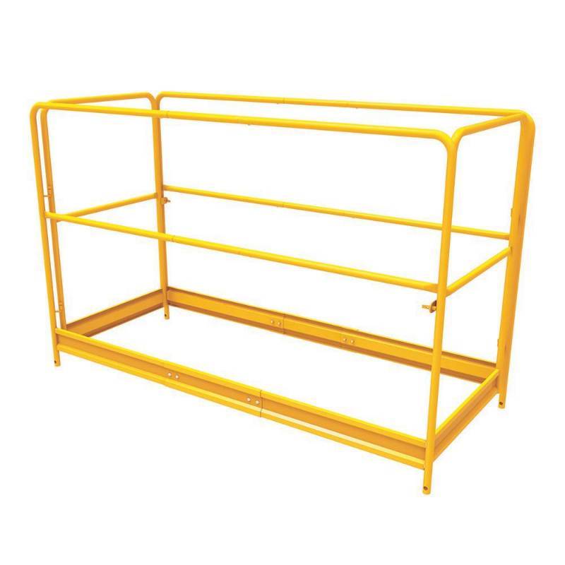lot 76 image: MetalTech Joined Panel 6 ft. x 2.5 ft. x 3.4 ft. Scaffold Guardrail System, I-CISGRJP - Missing Hardware.