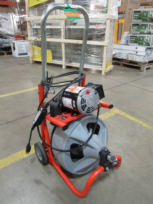 lot 2 image: RIDGID K-400 Drum Machine with C-32 IW Cable, 52363. - Missing Foot plunger.