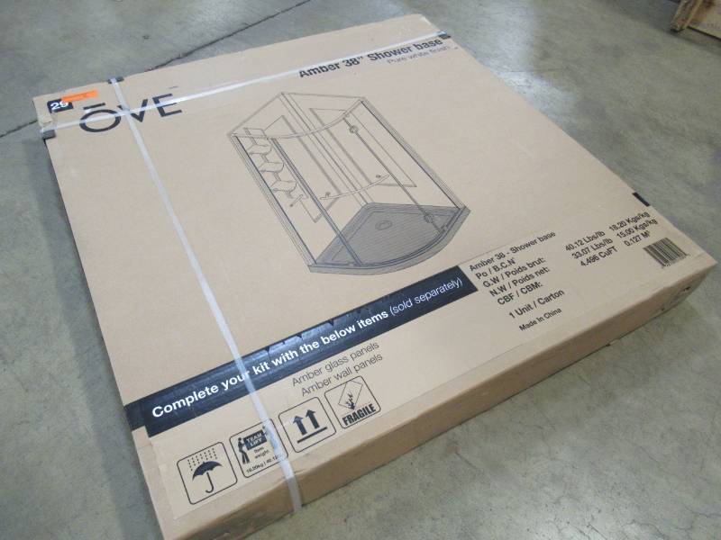 lot 51 image: OVE Decors Amber 38 in. Shower Base, 779202