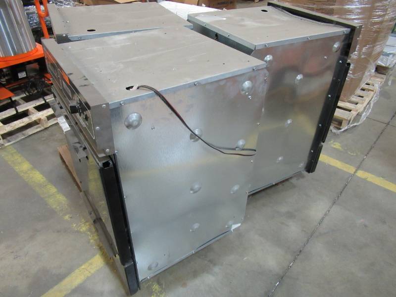 lot 90 image: 3 SUMMIT APPLIANCE 24 in. Single Gas Wall Ovens in Black. TTM7212KW - Damaged For parts or Restore