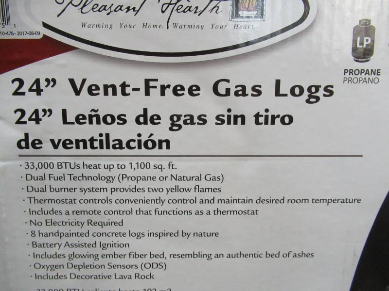 Pleasant Hearth 24-in 33000-BTU Triple-Burner Vent-free Gas Fireplace Logs  with Remote VFL2-RO24DR | MN HOME OUTLET BURNSVILLE AUCTION #74 | K-BID