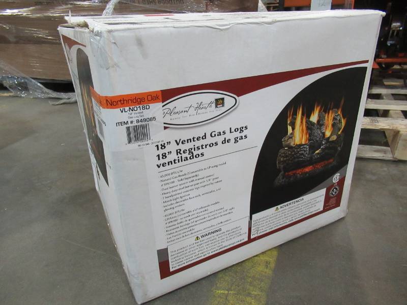 lot 115 image: Pleasant Hearth 18-in 45000-BTU Dual-Burner Vented Gas Fireplace Logs VL-WO18D - Defective Gas Connector