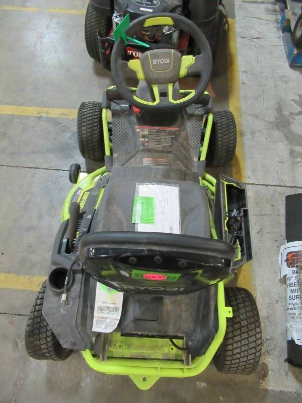 Ryobi 38 in. Battery Electric Riding Lawn Mower, RY48110 For Parts or