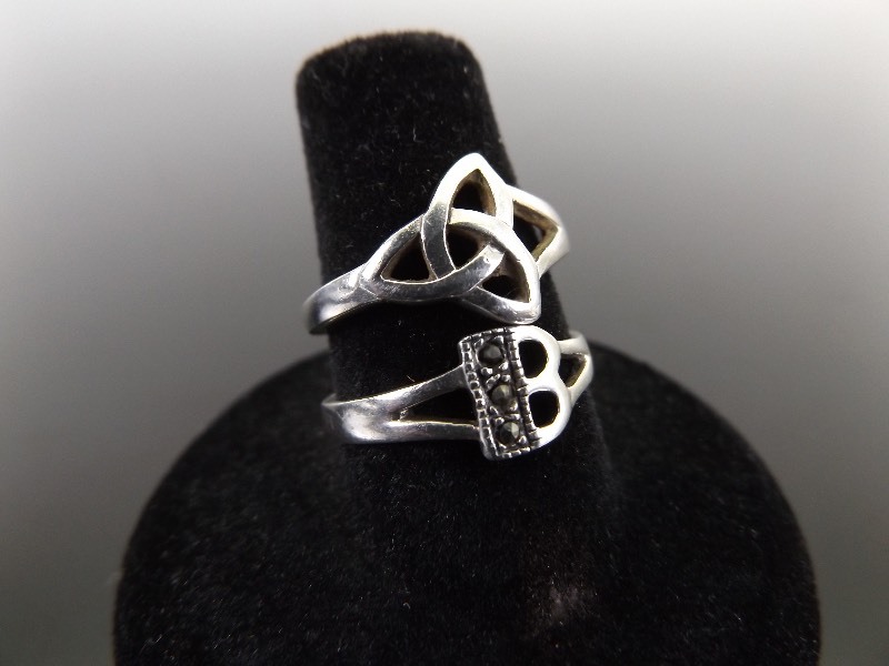 2 Misc .925 Sterling Silver Rings Sizes 8 and 6.5