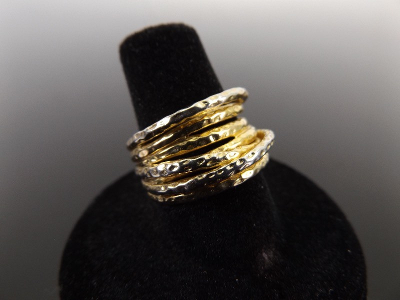 .925 Sterling Silver Gold Vermeil Ring Size 7