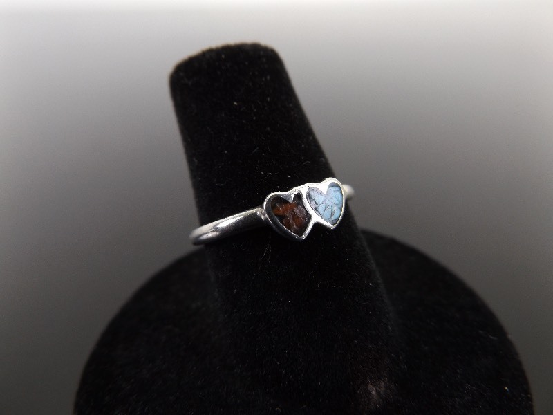 .925 Sterling Silver Navajo Turquoise Heart Ring Size 6