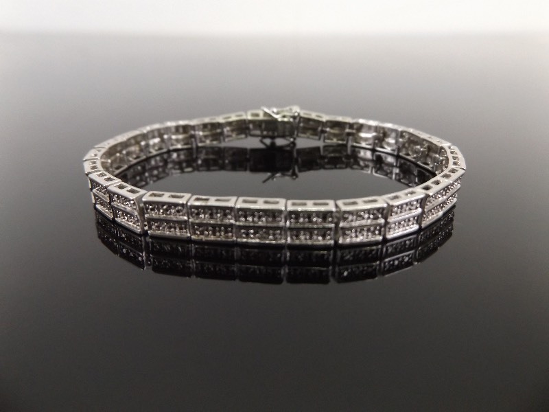.925 Sterling Silver Diamond Accented Bracelet
