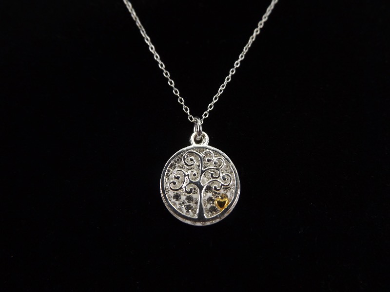 .925 Sterling Silver Family Love Tree of Life Pendants and Necklace