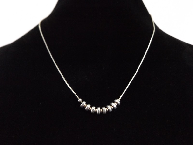 .925 Sterling Silver Bead Rope Necklace