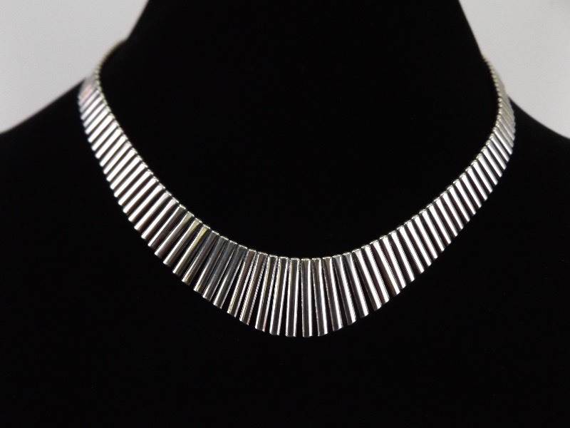 .925 Sterling Silver Cleopatra Runway Reversible Necklace