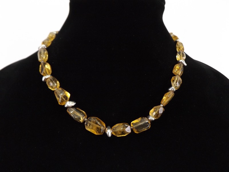 .925 Sterling Silver Silpada Yellow Stone Necklace