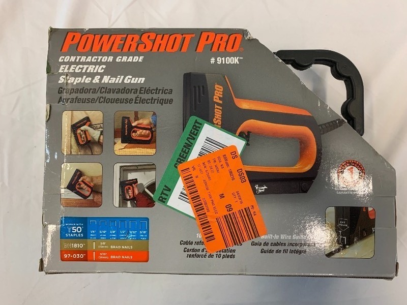lot 10 image: PowerShot Pro 9100K Contractor Grade Electric Staple & Nail Gun