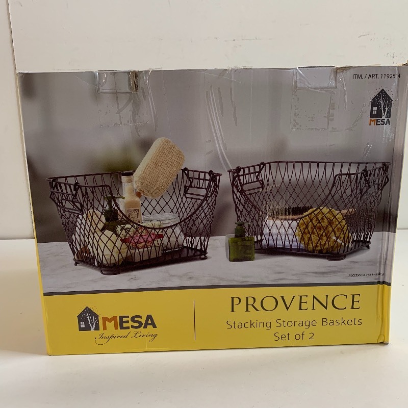 lot 24 image: Stacking Storage Baskets New in Box