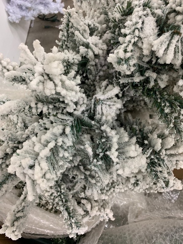 lot 16 image: 7 Flocked LED Artificial Christmas Tree