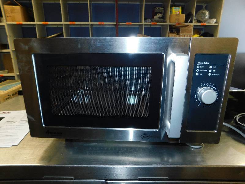 Amana Stainless Steel Commercial Microwave With Dial Controls