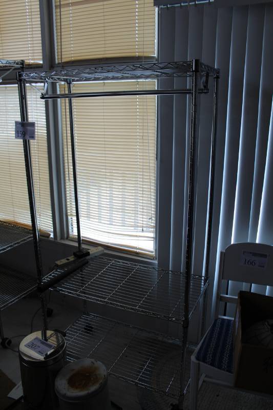 lot 159 image: 3-Tier Stainless Steel Rolling Clothes Rack