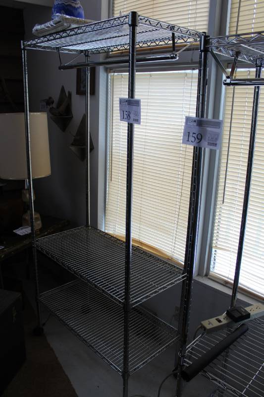 lot 158 image: 3-Tier Stainless Steel Rolling Clothes Rack