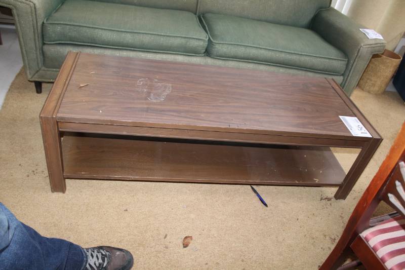 lot 156 image: Wood Coffee Table with Lower Shelf