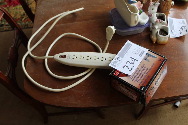 lot 234 image: LCD Flat Panel TV Wall Support, Belkin SurgeMaster Surge Protector