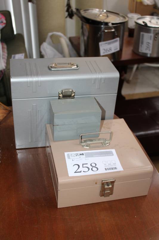 lot 258 image: Metal Office Storage Boxes
