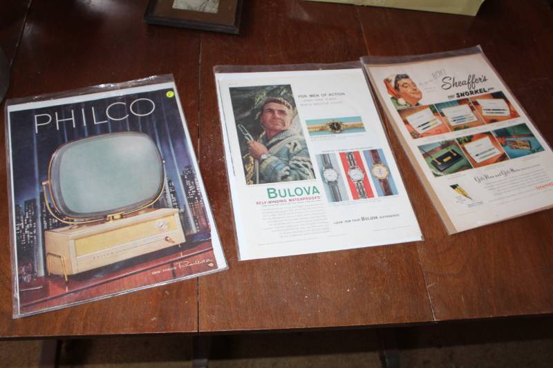 lot 271 image: Vintage Advertisements - Sniders, Life, Star-kist, Sheaffers, Bulova, Philco
