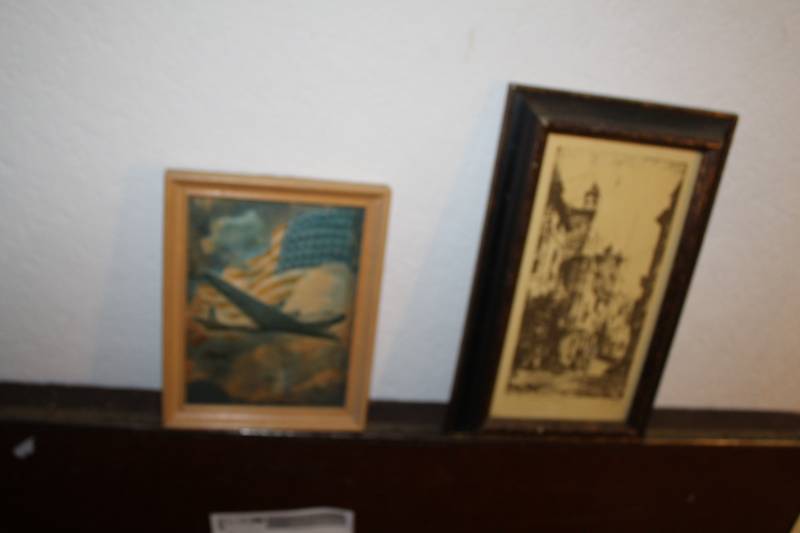 lot 295 image: War Theme Framed Matted Wall Art