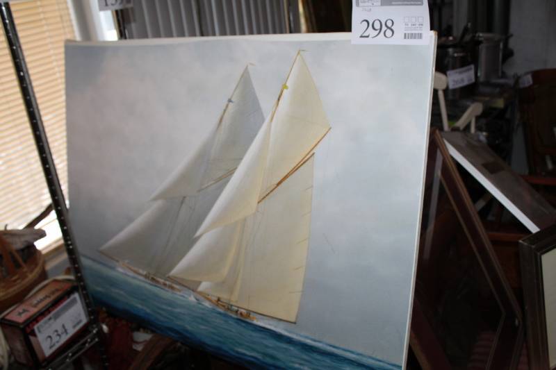 lot 298 image: Sailboats Glicene Canvas Wall Art