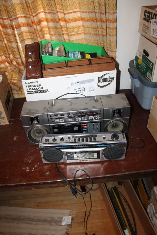 lot 359 image: Sanyo,Panasonic Portable Cassette Stereos, Cassette Tapes