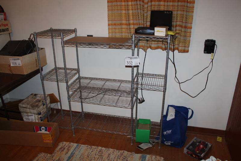 lot 352 image: Multi-Tier Wire Shelving Unit