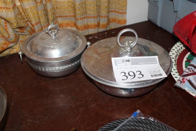 lot 393 image: Silver Serving Bowls with Lids