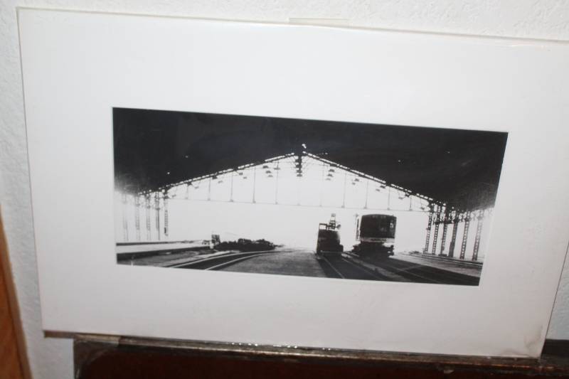 lot 410 image: Black & White Train Yard Matted Print