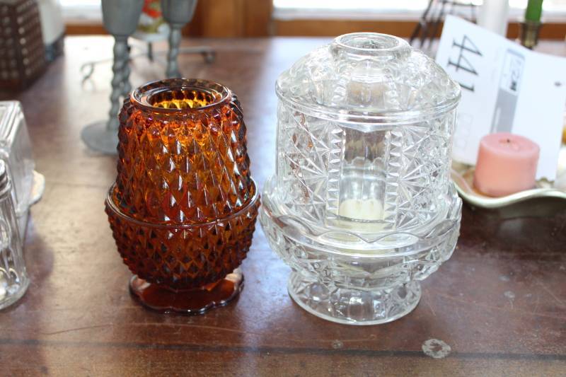 lot 450 image: Glass Candleholders