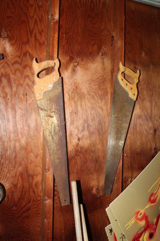 lot 59 image: Wood Hand Saws, Ax