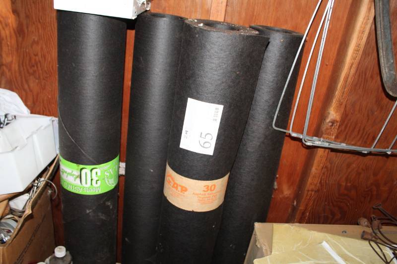 lot 65 image: Lot of (4) Partial rolls of 30# Felt
