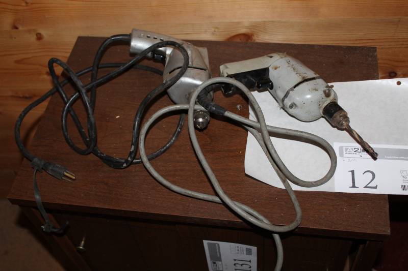 lot 12 image: Miller Falls Tools,Black&Decker Variable Speed 14in. Drills