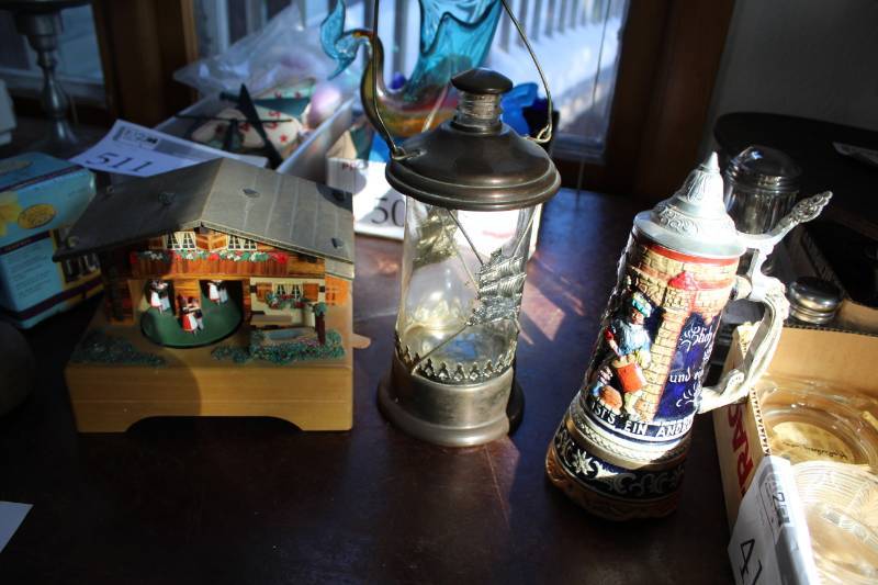 lot 502 image: Music Boxes - Beer Stein, Workshop, Ship Lantern