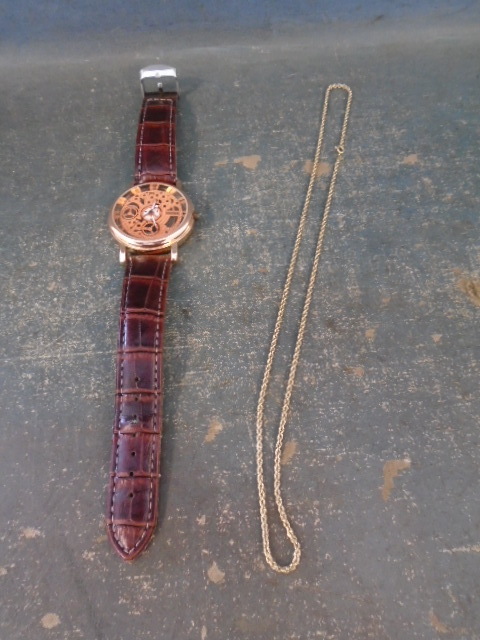 lot 18 image: Yazole Watch and Gold Chain
