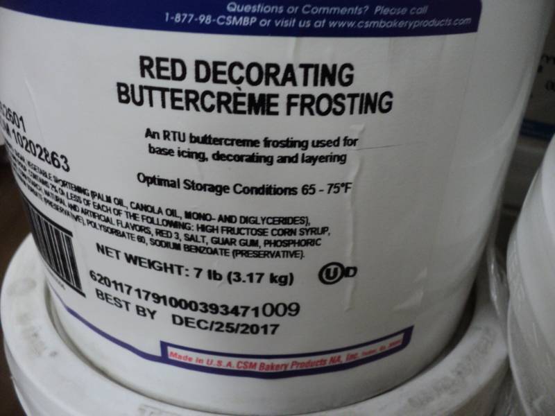 lot 61 image: Brill Red Decorating Buttercream Fr...