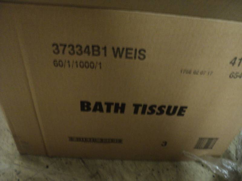 lot 64 image: Box of 60 rolls of 1 Ply Weis Bath ...