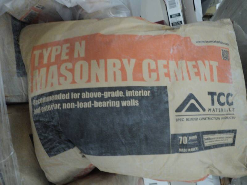 lot 132 image: 2 Bags Type N Masonry Cement each ...